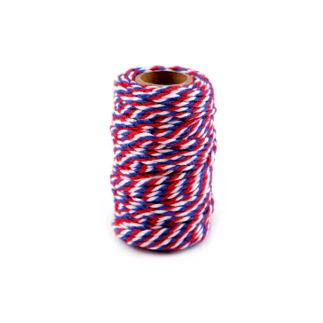   Pamut fonal Ø2 mm - 4 fehér piros kék (20 db-os csomagolás)