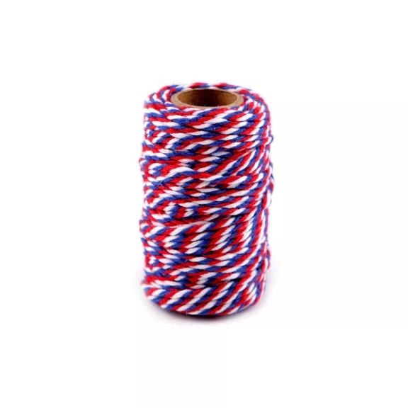 Pamut fonal Ø2 mm - 4 fehér piros kék (20 db-os csomagolás) Pamut fonal Ø2 mm - 4 fehér piros kék (20 db-os csomagolás)