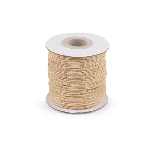 Ø1 mm csavart nylon zsinór ékszerek készítéséhez és készítéséhez - 2 világos bézs (1 db-os csomagolás) Ø1 mm csavart nylon zsinór ékszerek készítéséhez és készítéséhez - 2 világos bézs (1 db-os csomagolás)