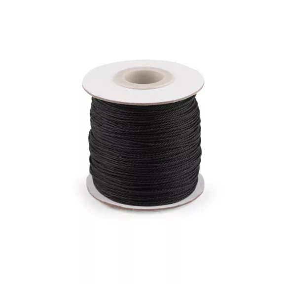 Ø1 mm csavart nylon zsinór ékszerek készítéséhez és készítéséhez - 6 fekete (1 db-os csomagolás) Ø1 mm csavart nylon zsinór ékszerek készítéséhez és készítéséhez - 6 fekete (1 db-os csomagolás)