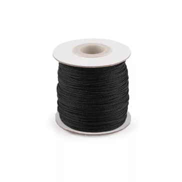   Ø1 mm csavart nylon zsinór ékszerek készítéséhez és készítéséhez - 6 fekete (6 db-os csomagolás)