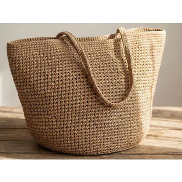   Természetes raffia, kötőtáskákhoz Ø2 mm - 2 fehér (5 db-os csomagolás)