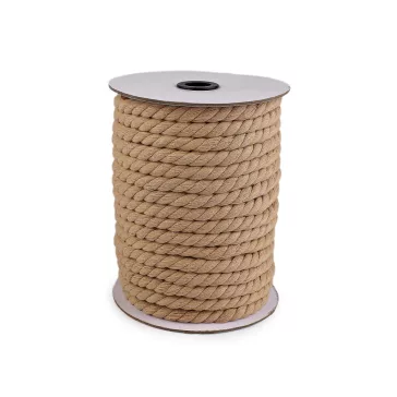   Pamut zsinór sodrott Ø12 mm, tekercs 29 m, macramé - 2 természetes közepes (58 m-os csomagolás)