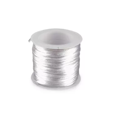   Szatén zsinór / patkányfarok Ø2 mm 10 m - 1 fehér (5 db-os csomagolás)