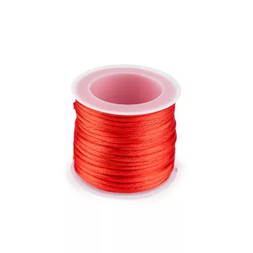   Szatén zsinór / patkányfarok Ø2 mm 10 m - 5 piros (5 db-os csomagolás)