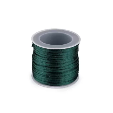   Szatén zsinór / patkányfarok Ø2 mm 10 m - 9 zöld sötét (25 db-os csomagolás)