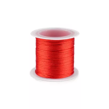   Szatén zsinór / patkányfarok Ø1 mm 10 m - 6 piros (5 db-os csomagolás)
