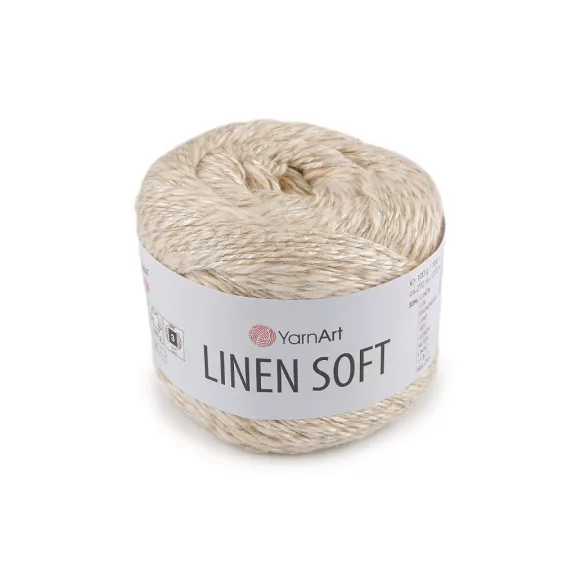 Kötőfonal Linen Soft 100 g - 2 (7303) nyers-natür (1 db-os csomagolás) Kötőfonal Linen Soft 100 g - 2 (7303) nyers-natür (1 db-os csomagolás)