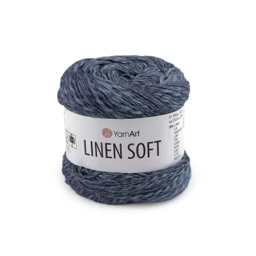   Kötőfonal Linen Soft 100 g - 11 (7316) kék farmer (1 db-os csomagolás)
