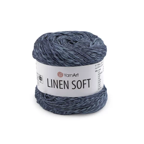 Kötőfonal Linen Soft 100 g - 11 (7316) kék farmer (4 db-os csomagolás) Kötőfonal Linen Soft 100 g - 11 (7316) kék farmer (4 db-os csomagolás)