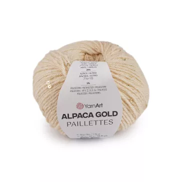   Kötő fonal Alpaca Gold flitteres 50 g - 2 (9302) világos bézs (1 db-os csomagolás)