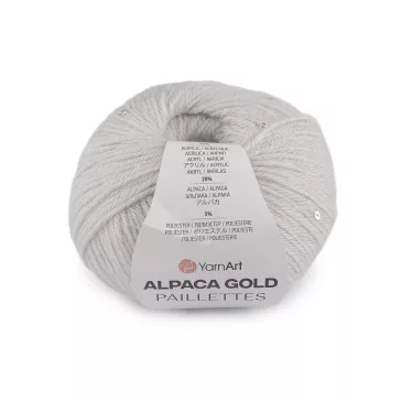   Kötő fonal Alpaca Gold flitteres 50 g - 6 (9303) világosszürke (1 db-os csomagolás)