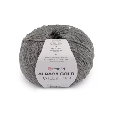   Kötő fonal Alpaca Gold flitteres 50 g - 7 (9304) szürke (1 db-os csomagolás)