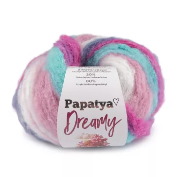   Kötő fonal Papatya Dreamy 100 g - 4 (07) türkisz rózsaszín (1 db-os csomagolás)