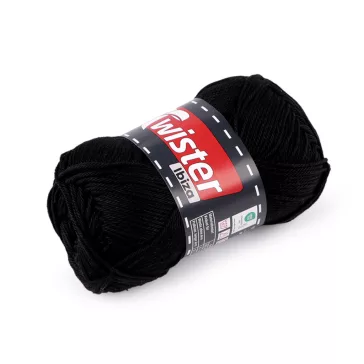   Pamut kötőfonal Twister Ibiza 50 g - 14 (90) fekete (1 db-os csomagolás)