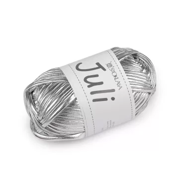   Kötő fonal Juli fémes 100 g - 1 (11) ezüst (1 db-os csomagolás)