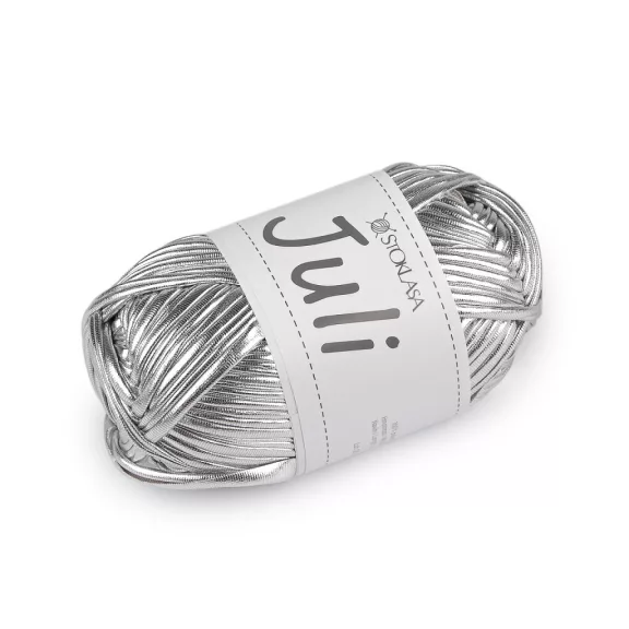 Kötő fonal Juli fémes 100 g - 1 (11) ezüst (1 db-os csomagolás) Kötő fonal Juli fémes 100 g - 1 (11) ezüst (1 db-os csomagolás)