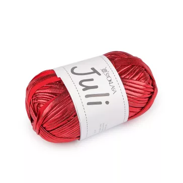   Kötő fonal Juli fémes 100 g - 5 (7) piros (5 db-os csomagolás)