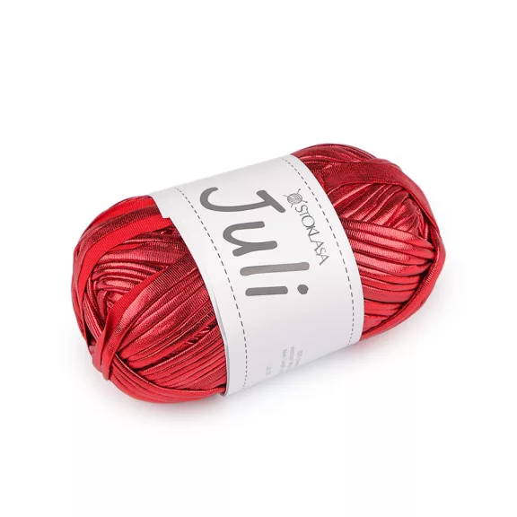Kötő fonal Juli fémes 100 g - 5 (7) piros (5 db-os csomagolás) Kötő fonal Juli fémes 100 g - 5 (7) piros (5 db-os csomagolás)
