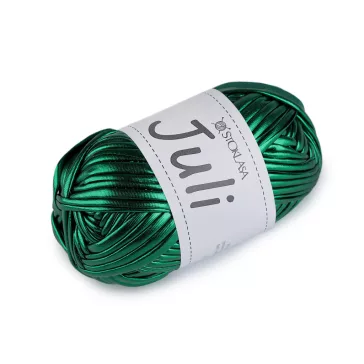   Kötő fonal Juli fémes 100 g - 7 (14) zöld sötét (5 db-os csomagolás)
