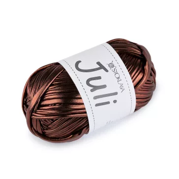   Kötő fonal Juli fémes 100 g - 14 barna (5 db-os csomagolás)