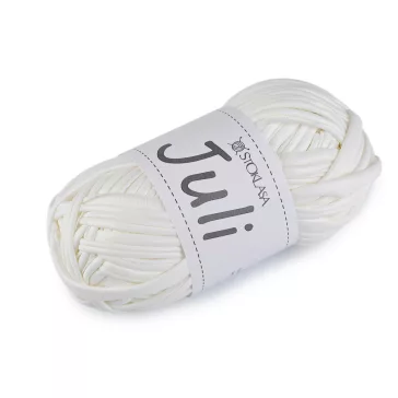   Kötő fonal Juli fémes 100 g - 11 fehér (5 db-os csomagolás)