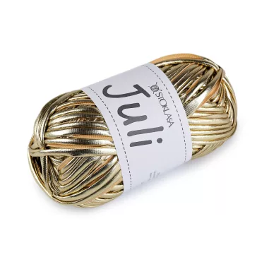   Kötő fonal Juli fémes 100 g - 12 világos arany (5 db-os csomagolás)