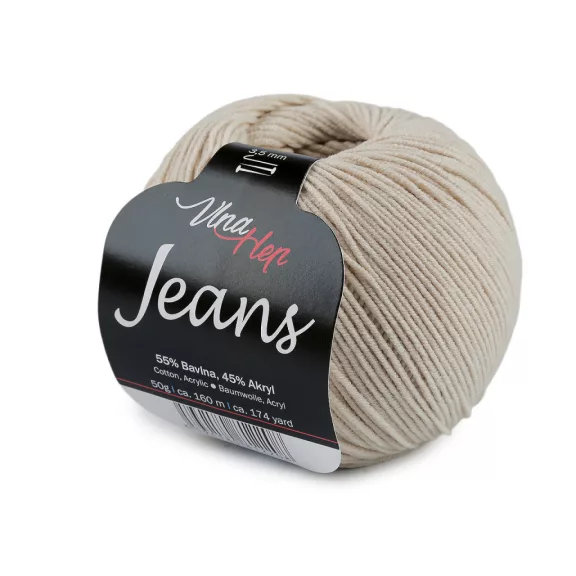 Kötőfonal Jeans 50 g - 2 (8212) nyers-natür (1 db-os csomagolás) Kötőfonal Jeans 50 g - 2 (8212) nyers-natür (1 db-os csomagolás)