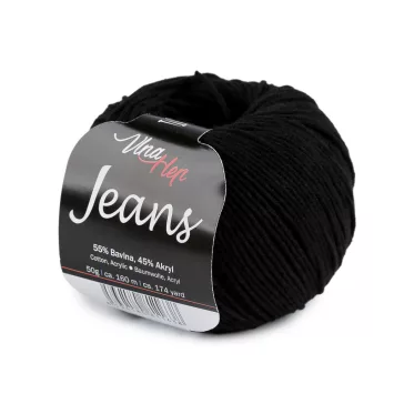   Kötőfonal Jeans 50 g - 11 (8001) fekete (1 db-os csomagolás)