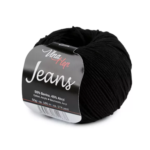 Kötőfonal Jeans 50 g - 11 (8001) fekete (1 db-os csomagolás) Kötőfonal Jeans 50 g - 11 (8001) fekete (1 db-os csomagolás)