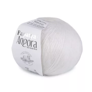   Kötőfonal Papatya Angora 100 g - 1 (1000) Off White (1 db-os csomagolás)