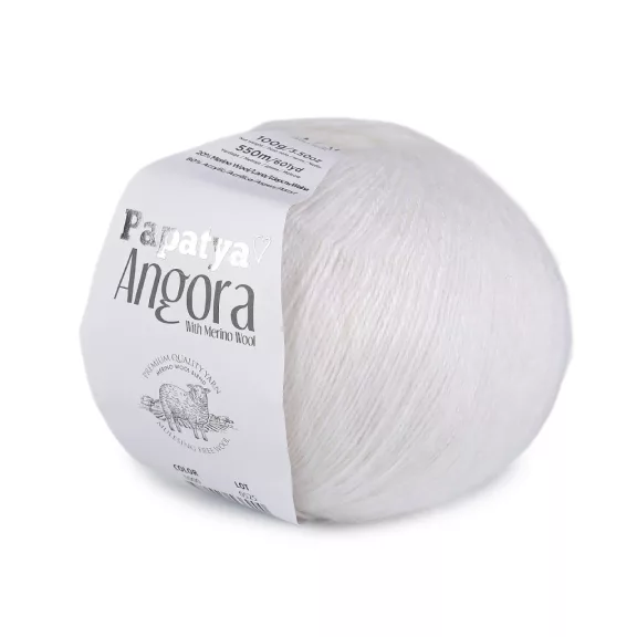 Kötőfonal Papatya Angora 100 g - 1 (1000) Törtfehér (6 db-os csomagolás) Kötőfonal Papatya Angora 100 g - 1 (1000) Törtfehér (6 db-os csomagolás)