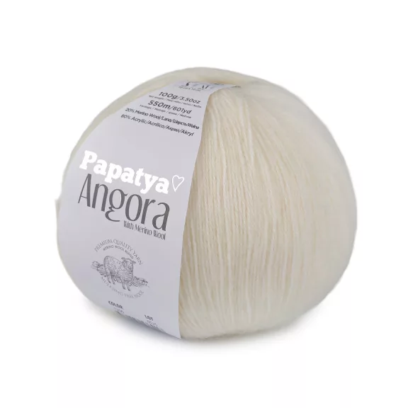 Kötőfonal Papatya Angora 100 g - 2 (1200) világos krém (1 db-os csomagolás) Kötőfonal Papatya Angora 100 g - 2 (1200) világos krém (1 db-os csomagolás)