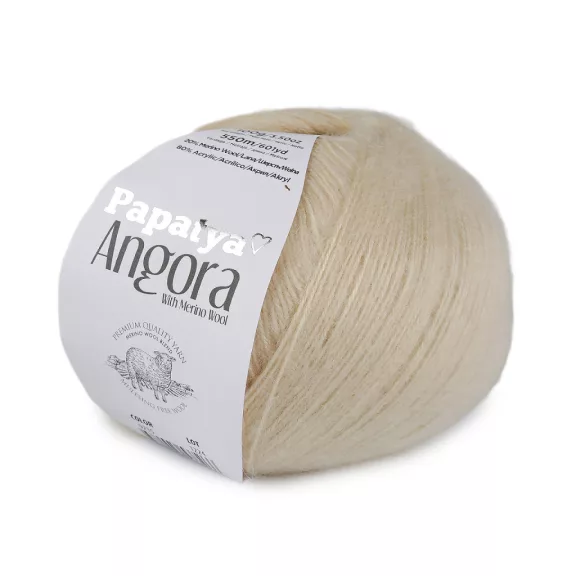 Kötőfonal Papatya Angora 100 g - 3 (9215) krém világos (1 db-os csomagolás) Kötőfonal Papatya Angora 100 g - 3 (9215) krém világos (1 db-os csomagolás)