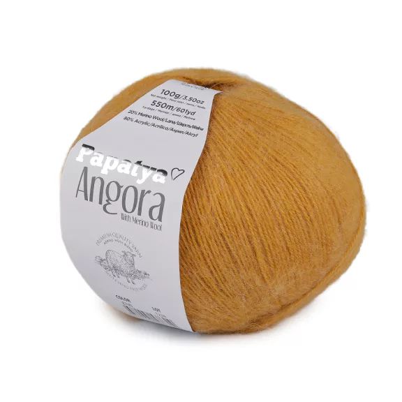 Kötőfonal Papatya Angora 100 g - 5 (8740) mustárszínű (1 db-os csomagolás) Kötőfonal Papatya Angora 100 g - 5 (8740) mustárszínű (1 db-os csomagolás)