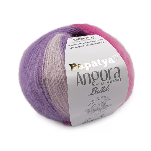 Kötőfonal Papatya Angora Batik 100 g