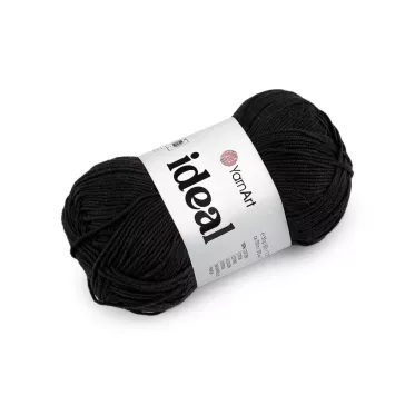   Pamut kötő fonal Ideal 50 g - 17 (221) fekete (1 db-os csomagolás)