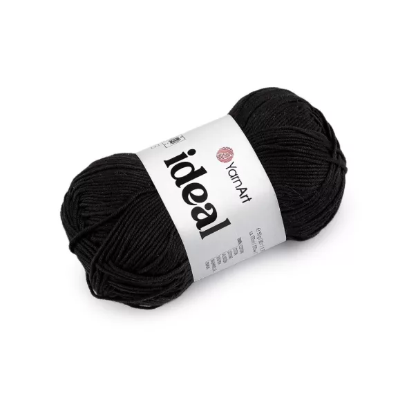 Pamut kötő fonal Ideal 50 g - 17 (221) fekete (1 db-os csomagolás) Pamut kötő fonal Ideal 50 g - 17 (221) fekete (1 db-os csomagolás)