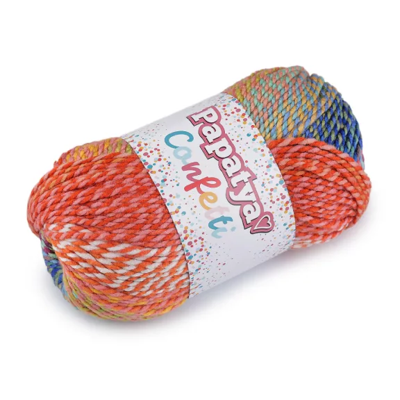 Kötő fonal Papatya Confetti 100 g - 1 (01) narancssárga (1 db-os csomagolás) Kötő fonal Papatya Confetti 100 g - 1 (01) narancssárga (1 db-os csomagolás)