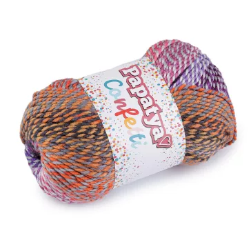   Kötő fonal Papatya Confetti 100 g - 2 (02) sötétrózsaszín (1 db-os csomagolás)