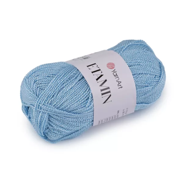 Kötő fonal Etamin 30 g - 8 (424) világoskék (10 db-os csomagolás) Kötő fonal Etamin 30 g - 8 (424) világoskék (10 db-os csomagolás)