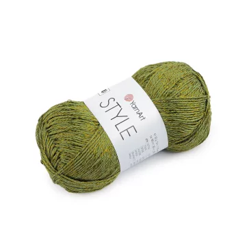   Style pamut kötőfonal viszkóz szállal 50 g - 12 (679) khaki zöld közepes (1 db-os csomagolás)