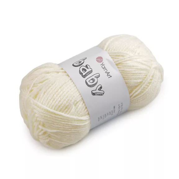 Kötő fonal Baby 50 g - 1 (502) krém világos (10 db-os csomagolás) Kötő fonal Baby 50 g - 1 (502) krém világos (10 db-os csomagolás)