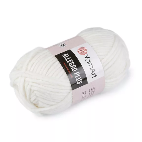 Kötő fonal Allegro Plus 100 g - 1 (700) világos krém (5 db-os csomagolás) Kötő fonal Allegro Plus 100 g - 1 (700) világos krém (5 db-os csomagolás)