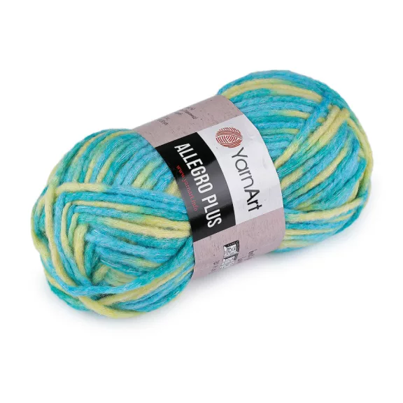 Kötő fonal Allegro Plus 100 g - 9 (749) világos türkisz sárga (5 db-os csomagolás) Kötő fonal Allegro Plus 100 g - 9 (749) világos türkisz sárga (5 db-os csomagolás)