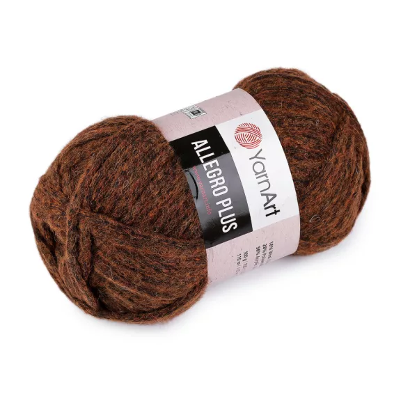 Kötő fonal Allegro Plus 100 g - 14 (712) barna (5 db-os csomagolás) Kötő fonal Allegro Plus 100 g - 14 (712) barna (5 db-os csomagolás)