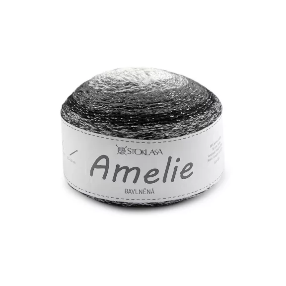 Pamut kötőfonal Amelie lurexszel 200 g - 2 fekete ezüst (2 db-os csomagolás) Pamut kötőfonal Amelie lurexszel 200 g - 2 fekete ezüst (2 db-os csomagolás)