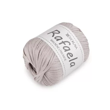   Lapos pamutfonal Rafaela horgolt táskákhoz, szélessége 4 mm - 7 (15) vil. szürke (5 db-os csomagolás)