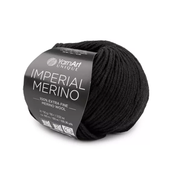 Kötő fonal Imperial 100% Merino 50 g - 7 (3301) fekete (1 db-os csomagolás) Kötő fonal Imperial 100% Merino 50 g - 7 (3301) fekete (1 db-os csomagolás)