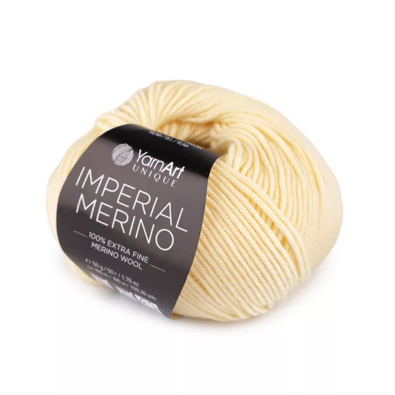Kötő fonal Imperial 100% Merino 50 g - 11 (3304) halványsárga (1 db-os csomagolás) Kötő fonal Imperial 100% Merino 50 g - 11 (3304) halványsárga (1 db-os csomagolás)